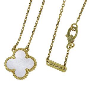 Van Cleef & Arpels Alhambra Mother of Pearl Necklace Au750 Yellow Gold